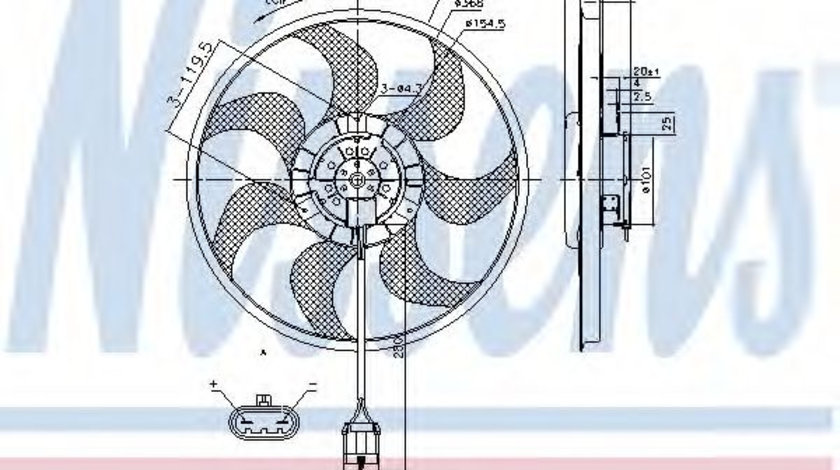 Ventilator, radiator OPEL ASTRA H Combi (L35) (2004 - 2016) NISSENS 85784 piesa NOUA