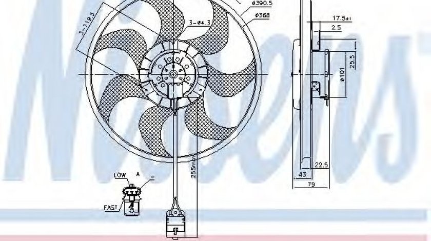 Ventilator, radiator OPEL ASTRA H Combi (L35) (2004 - 2016) NISSENS 85777 piesa NOUA