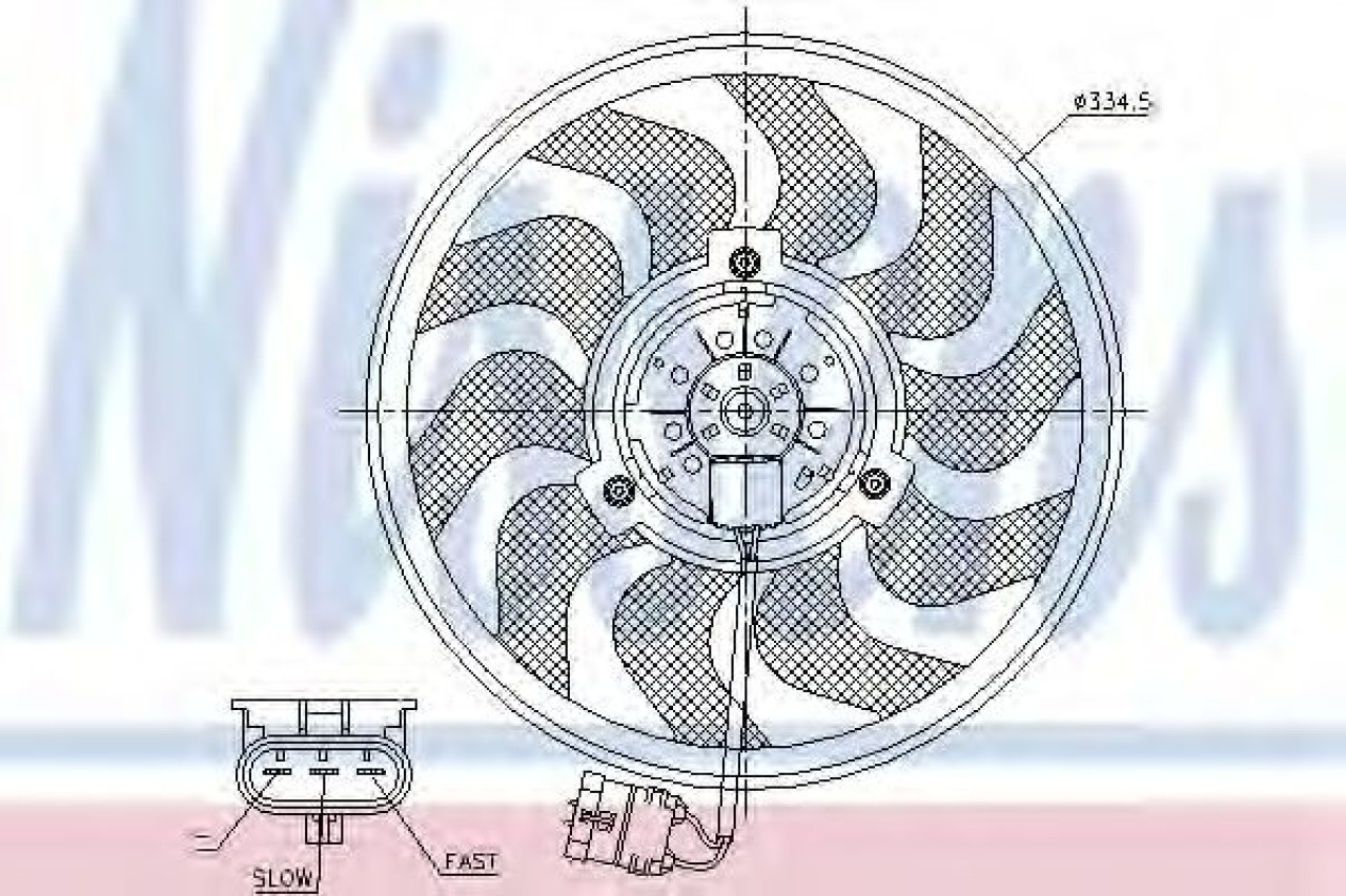 Ventilator, radiator OPEL ASTRA H GTC (L08) (2005 - 2016) NISSENS 85755 piesa NOUA