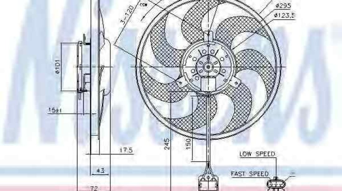 Ventilator, radiator OPEL ASTRA H GTC (L08) NISSENS 85754