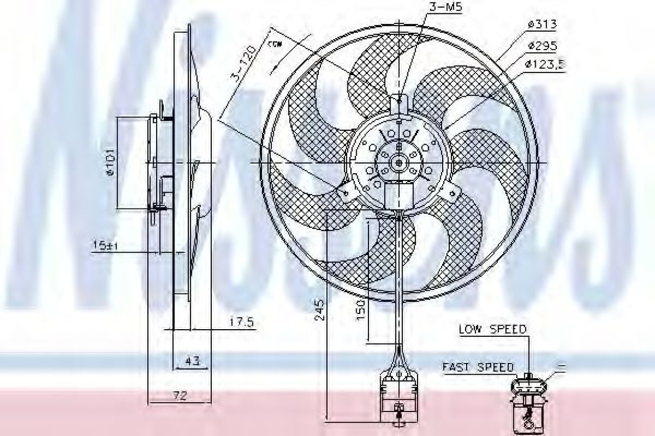 Ventilator, radiator OPEL ASTRA H (L48) (2004 - 2016) NISSENS 85754 piesa NOUA