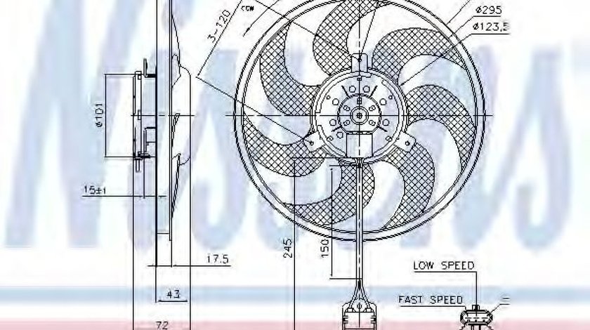 Ventilator, radiator OPEL ASTRA H (L48) (2004 - 2016) NISSENS 85754 piesa NOUA