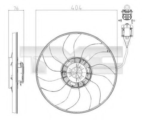 Ventilator, radiator OPEL ASTRA J (2009 - 2016) TYC 825-0020 piesa NOUA