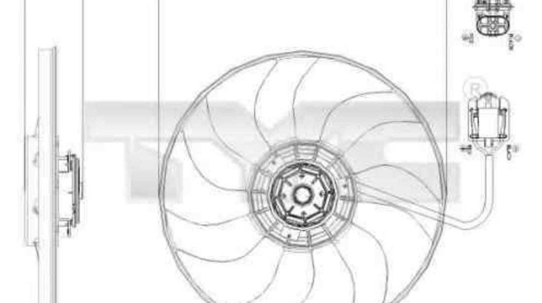 Ventilator, radiator OPEL ASTRA J limuzina TYC 825-0019