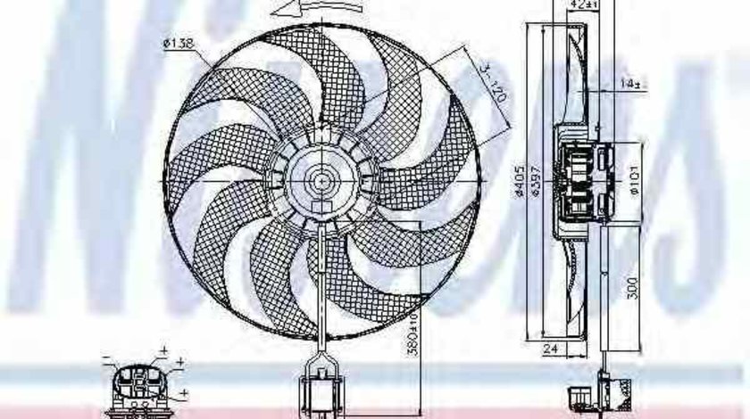 Ventilator radiator OPEL ASTRA J Sports Tourer NISSENS 85748