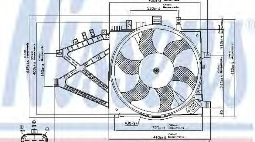 Ventilator, radiator OPEL COMBO Tour (2001 - 2016) NISSENS 85190 piesa NOUA