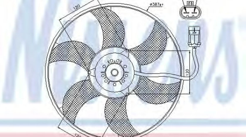Ventilator, radiator OPEL COMBO Tour (2001 - 2016) NISSENS 85194 piesa NOUA