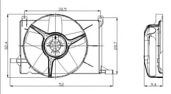 Ventilator, radiator OPEL CORSA B (73, 78, 79) (1993 - 2002) NRF 47009 piesa NOUA