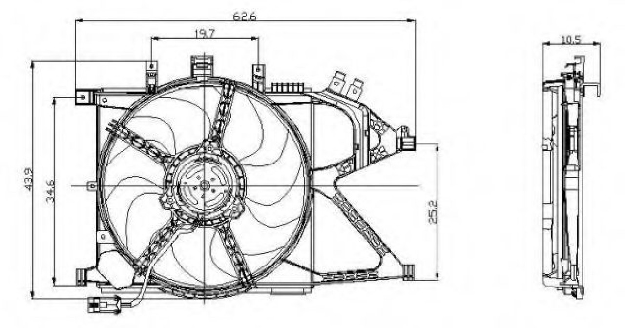 Ventilator, radiator OPEL CORSA C (F08, F68) (2000 - 2009) NRF 47012 piesa NOUA