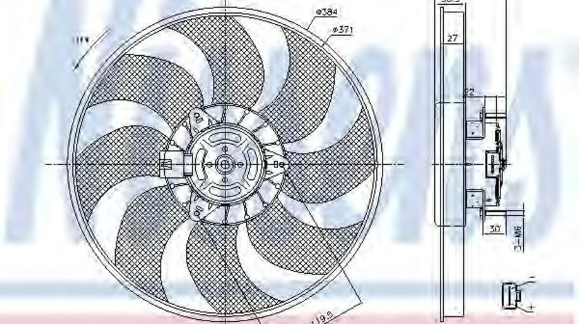 Ventilator, radiator OPEL CORSA D (2006 - 2016) NISSENS 85779 piesa NOUA