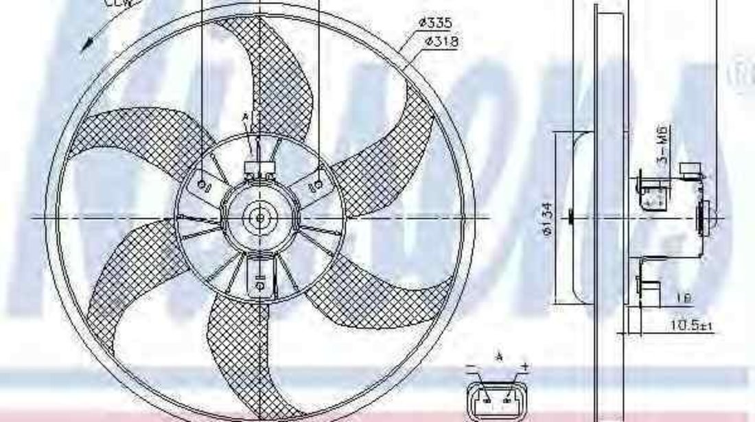 Ventilator, radiator OPEL CORSA D NISSENS 85782