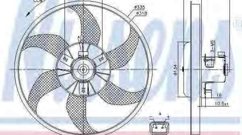 Ventilator, radiator OPEL CORSA D NISSENS 85782