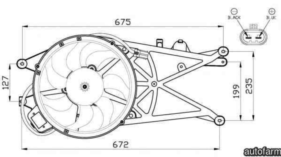 Ventilator, radiator OPEL MERIVA NRF 47489