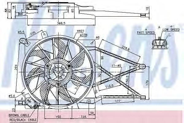 Ventilator, radiator OPEL ZAFIRA A (F75) (1999 - 2005) NISSENS 85185 piesa NOUA