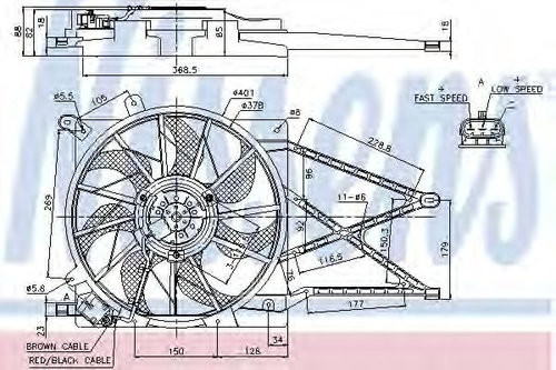 Ventilator, radiator OPEL ZAFIRA A (F75) (1999 - 2005) NISSENS 85185 piesa NOUA