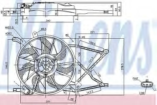 Ventilator, radiator OPEL ZAFIRA A (F75) (1999 - 2005) NISSENS 85154 piesa NOUA