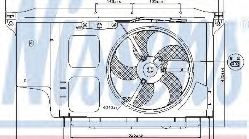 Ventilator, radiator PEUGEOT 206 CC (2D) (2000 - 2016) NISSENS 85007 piesa NOUA