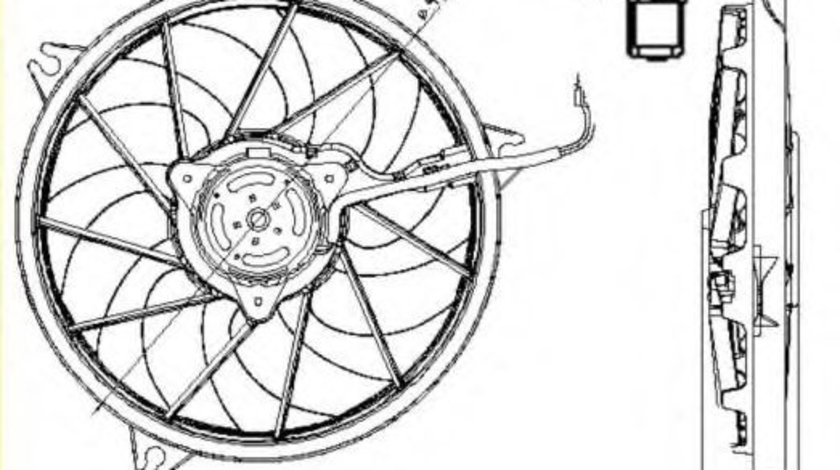 Ventilator, radiator PEUGEOT 206 SW (2E/K) (2002 - 2016) NRF 47324 piesa NOUA