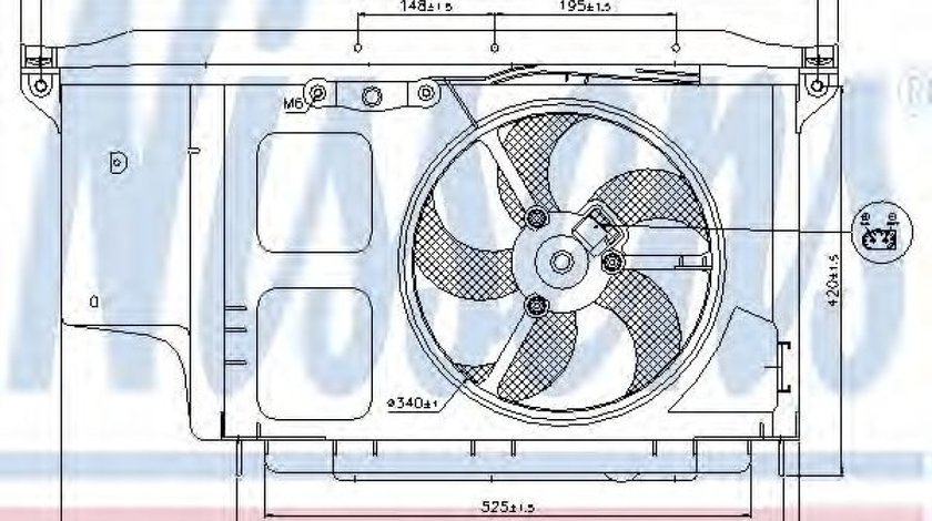 Ventilator, radiator PEUGEOT 206 SW (2E/K) (2002 - 2016) NISSENS 85007 piesa NOUA