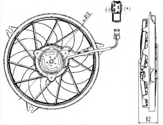 Ventilator, radiator PEUGEOT 206+ (T3E) (2009 - 2016) NRF 47323 piesa NOUA