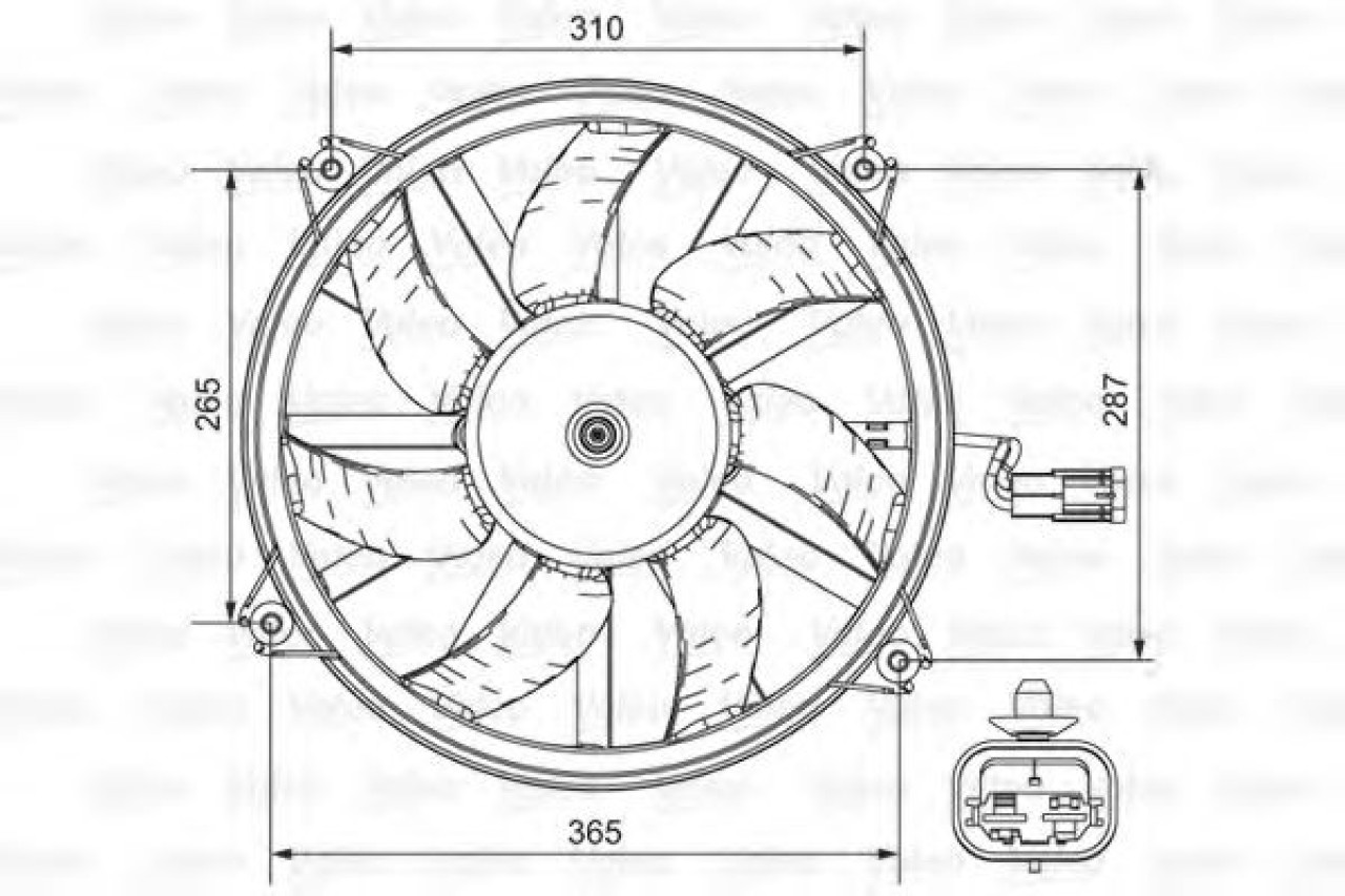 Ventilator, radiator PEUGEOT 406 (8B) (1995 - 2005) VALEO 696850 piesa NOUA