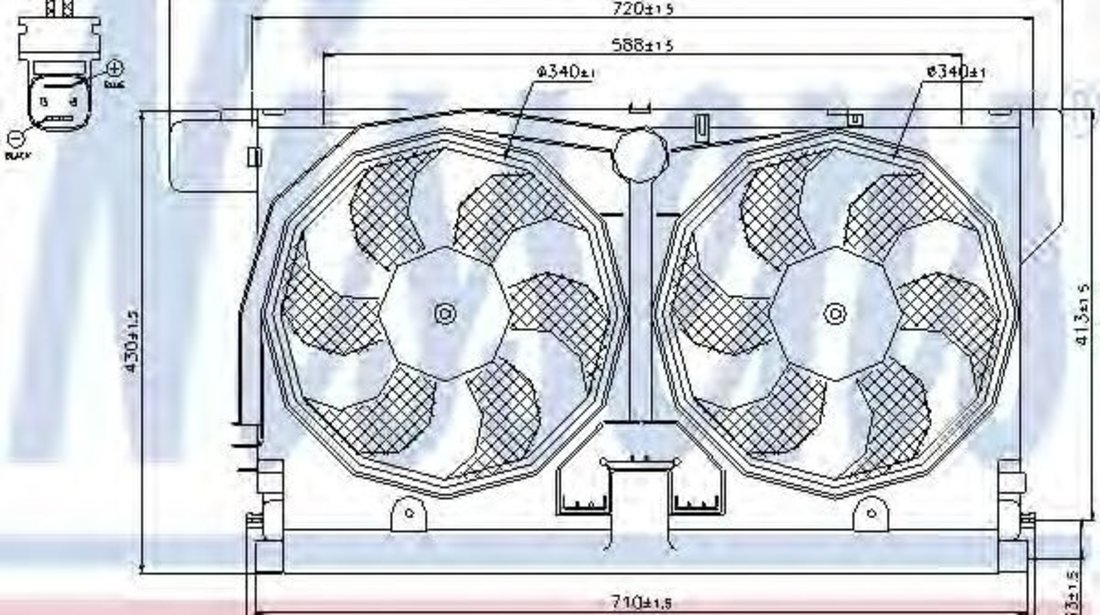 Ventilator, radiator PEUGEOT 406 (8B) (1995 - 2005) NISSENS 85513 piesa NOUA
