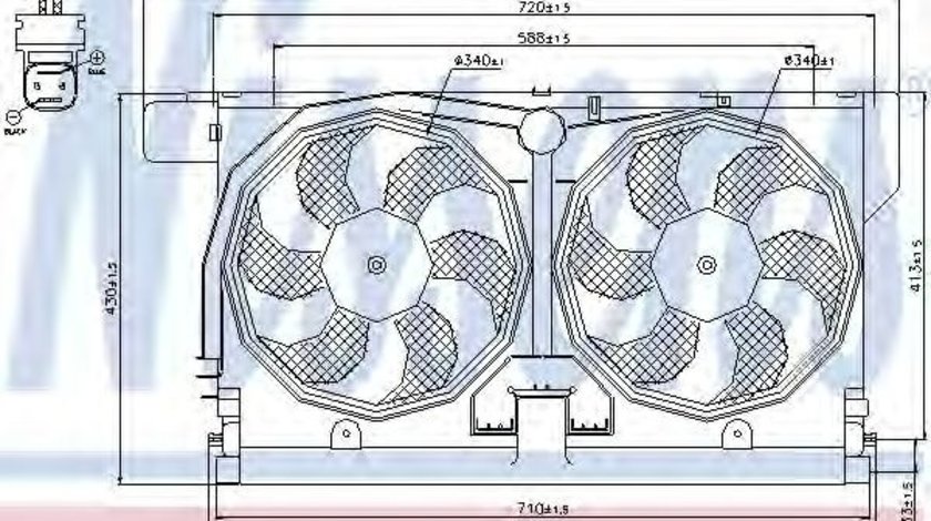 Ventilator, radiator PEUGEOT 406 (8B) (1995 - 2005) NISSENS 85513 piesa NOUA