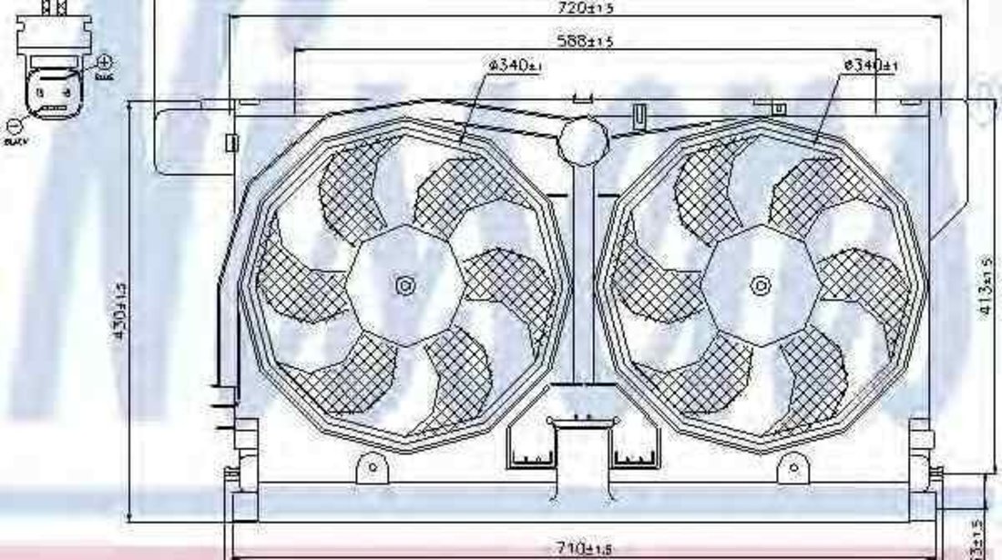 Ventilator, radiator PEUGEOT 406 (8B) NISSENS 85513