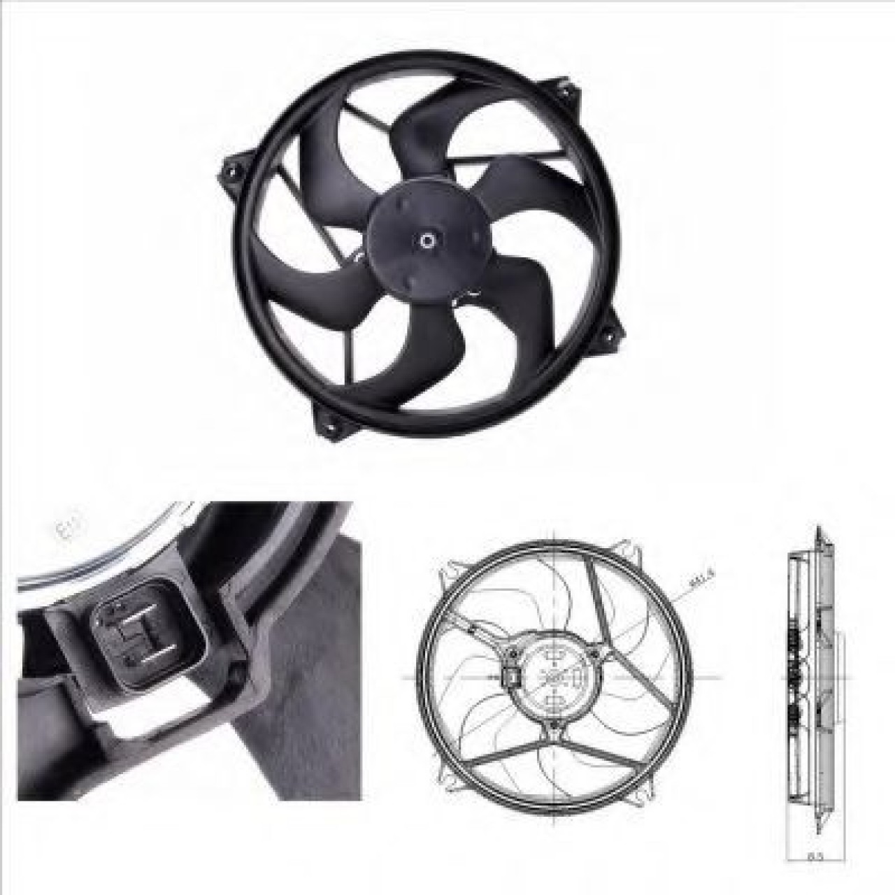 Ventilator, radiator PEUGEOT PARTNER (2008 - 2016) NRF 47348 piesa NOUA