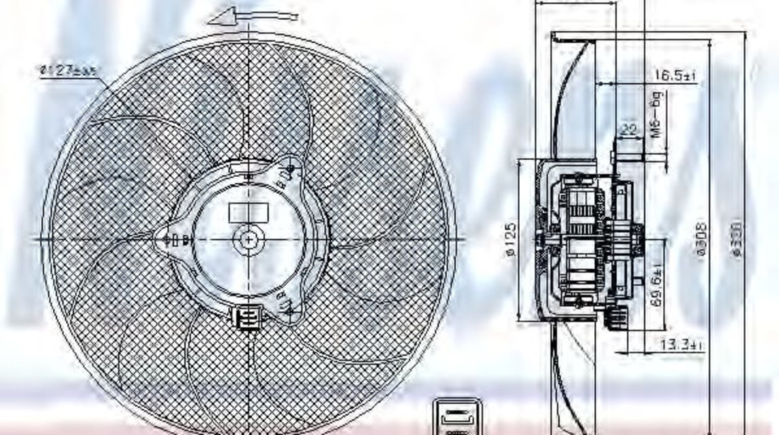 Ventilator, radiator PEUGEOT PARTNER caroserie (5) (1996 - 2012) NISSENS 85705 piesa NOUA