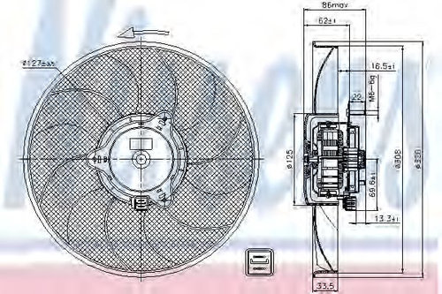 Ventilator, radiator PEUGEOT PARTNER caroserie (5) (1996 - 2012) NISSENS 85705 piesa NOUA
