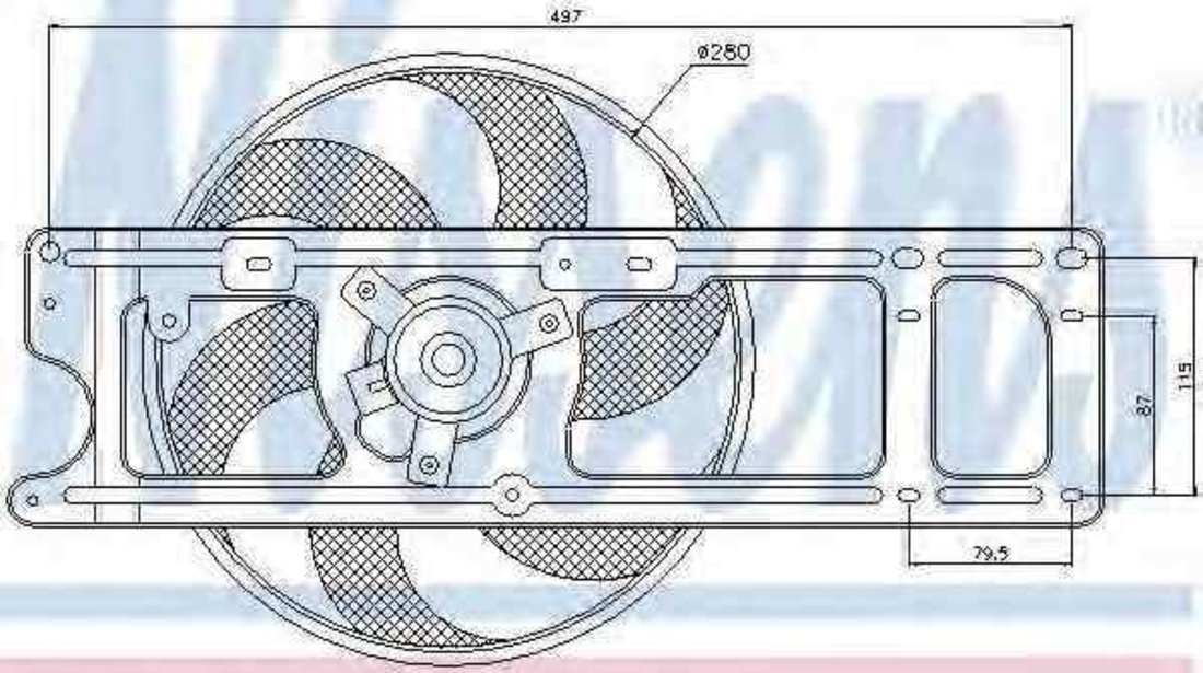 Ventilator, radiator RENAULT CLIO II (BB0/1/2_, CB0/1/2_) NISSENS 85253