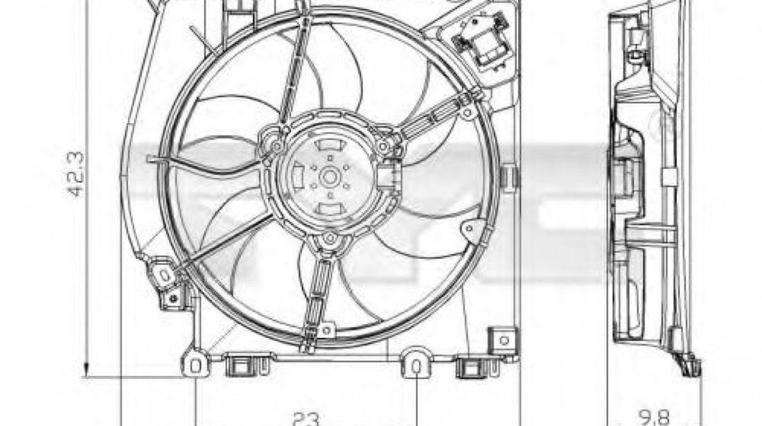 Ventilator, radiator RENAULT CLIO III (BR0/1, CR0/1) (2005 - 2012) TYC 828-0001 piesa NOUA