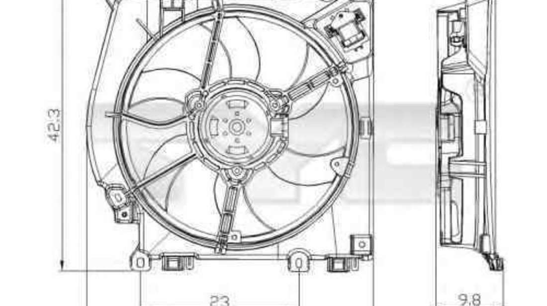 Ventilator radiator RENAULT CLIO III BR0/1 CR0/1 TYC 828-0001