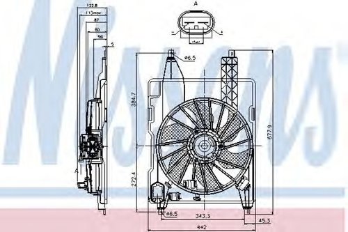 Ventilator, radiator RENAULT GRAND SCENIC II (JM0/1) (2004 - 2016) NISSENS 85706 piesa NOUA