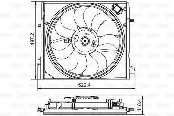 Ventilator, radiator RENAULT KADJAR (2015 - 2016) VALEO 698582 piesa NOUA