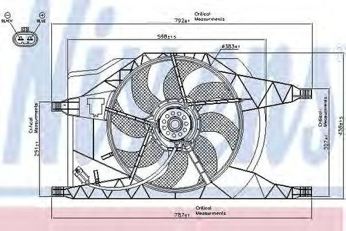Ventilator, radiator RENAULT LAGUNA II (BG0/1) (2001 - 2016) NISSENS 85257 piesa NOUA