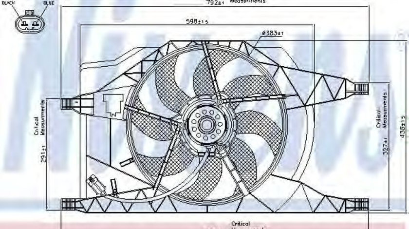 Ventilator, radiator RENAULT LAGUNA II (BG0/1) (2001 - 2016) NISSENS 85257 piesa NOUA