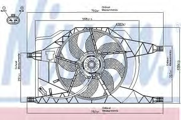 Ventilator, radiator RENAULT VEL SATIS (BJ0) (2002 - 2016) NISSENS 85257 piesa NOUA
