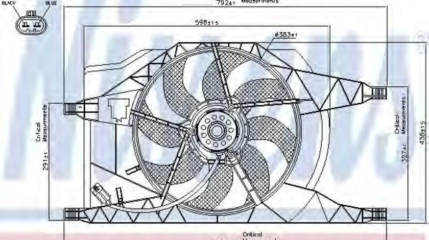 Ventilator, radiator RENAULT VEL SATIS (BJ0) (2002 - 2016) NISSENS 85257 piesa NOUA