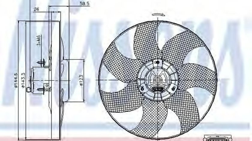 Ventilator, radiator SEAT ALHAMBRA (7V8, 7V9) (1996 - 2010) NISSENS 85542 piesa NOUA