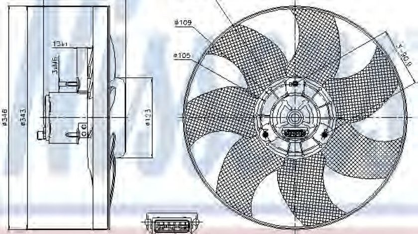 Ventilator, radiator SEAT ALHAMBRA (7V8, 7V9) (1996 - 2010) NISSENS 85698 piesa NOUA