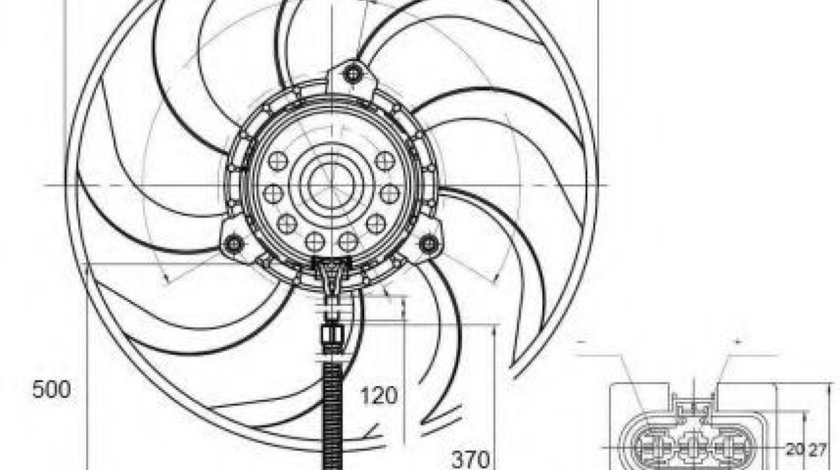 Ventilator, radiator SEAT CORDOBA (6L2) (2002 - 2009) NRF 47373 piesa NOUA