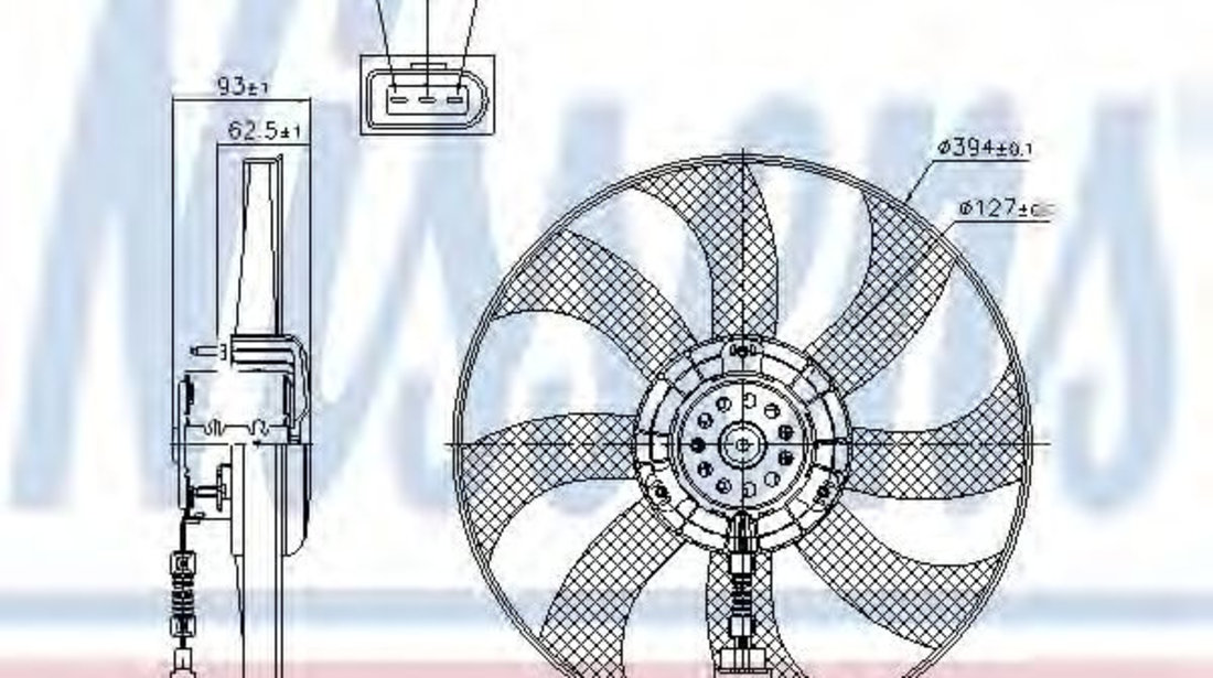 Ventilator, radiator SEAT IBIZA IV (6L1) (2002 - 2009) NISSENS 85549 piesa NOUA