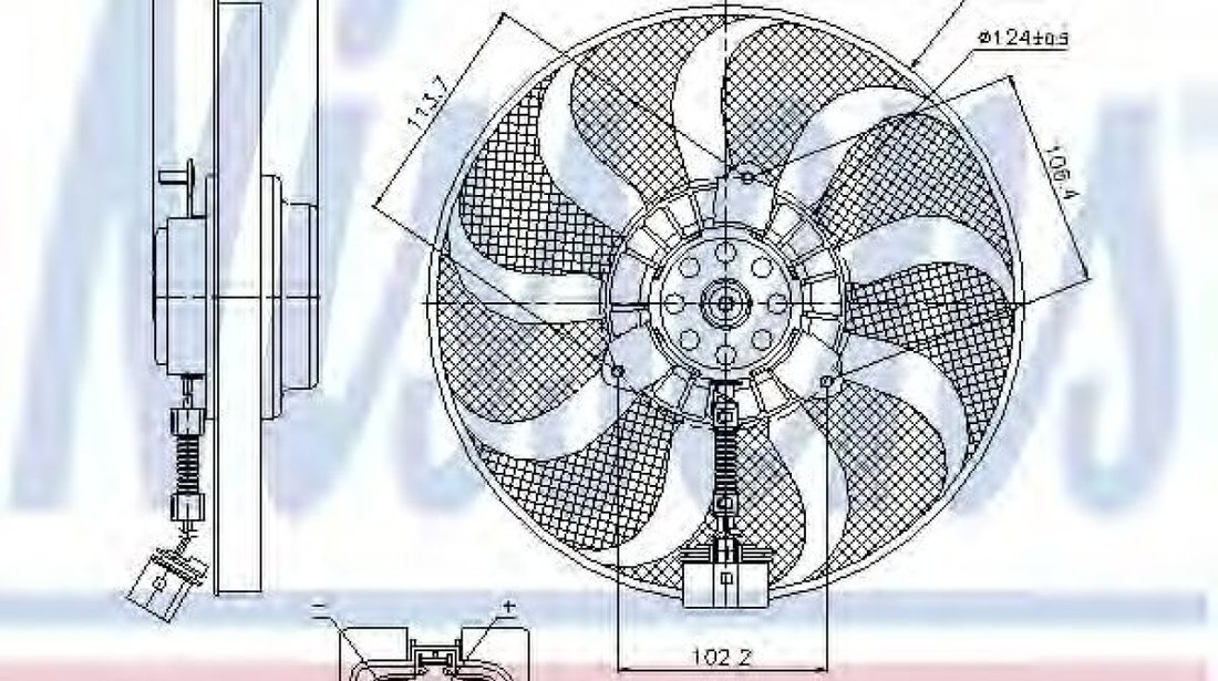 Ventilator, radiator SEAT LEON (1M1) (1999 - 2006) NISSENS 85715 piesa NOUA