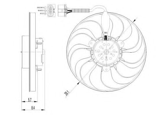 Ventilator, radiator SEAT TOLEDO II (1M2) (1998 - 2006) NRF 47398 piesa NOUA