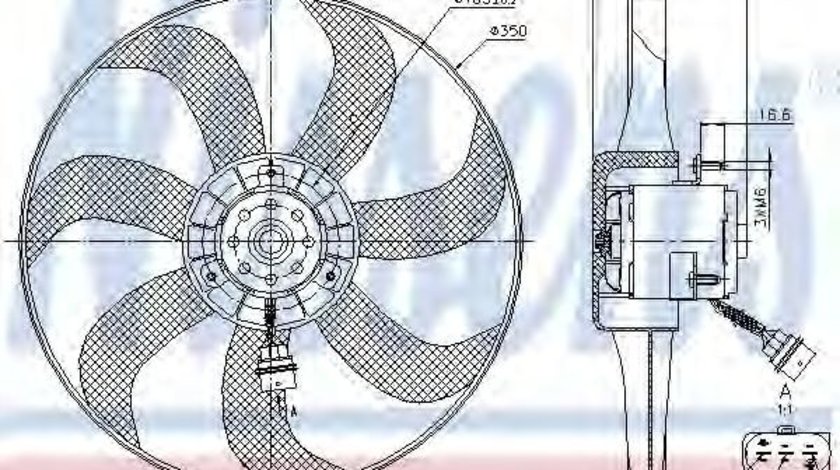 Ventilator, radiator SEAT TOLEDO II (1M2) (1998 - 2006) NISSENS 85725 piesa NOUA