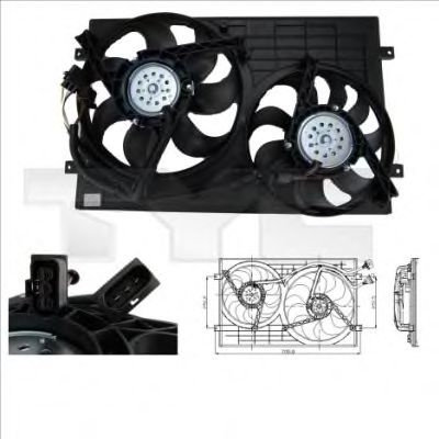 Ventilator, radiator SKODA FABIA I (6Y2) (1999 - 2008) TYC 832-0001 piesa NOUA