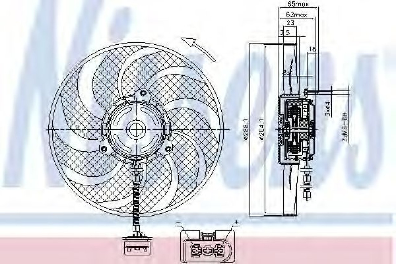 Ventilator, radiator SKODA FABIA I Combi (6Y5) (2000 - 2007) NISSENS 85541 piesa NOUA