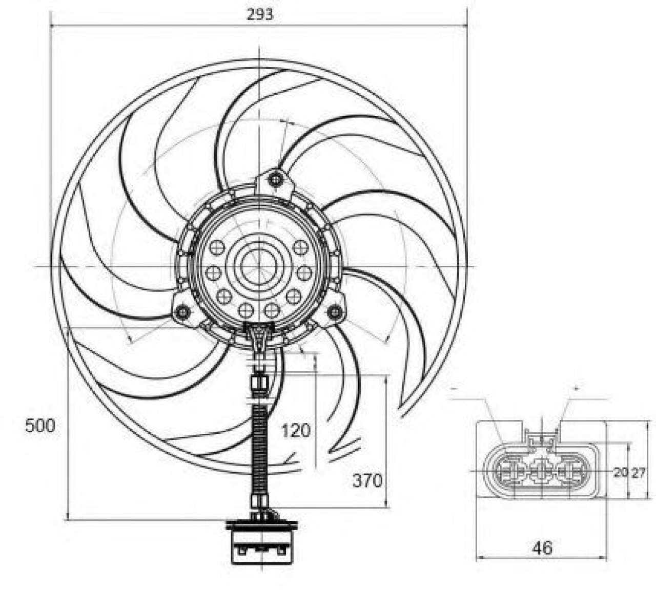 Ventilator, radiator SKODA FABIA I Combi (6Y5) (2000 - 2007) NRF 47373 piesa NOUA